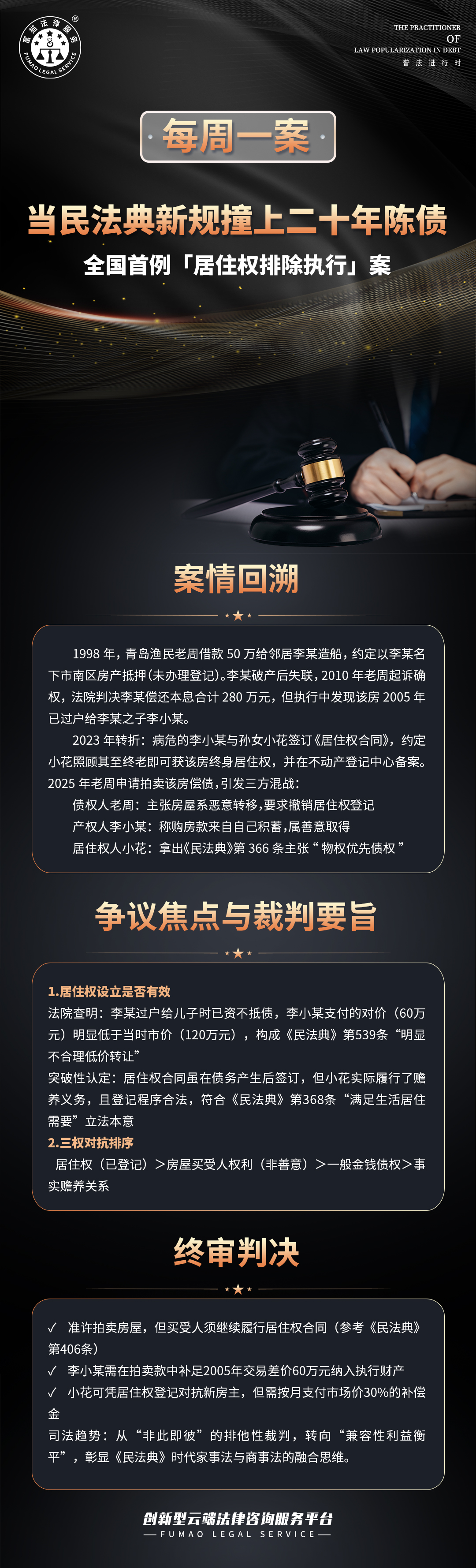 富貓法務：全國首例“居住權排除執行”案